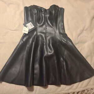 Strapless Grace Leather Mini Dress